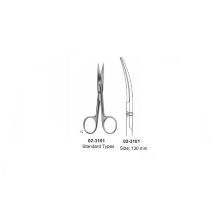Surgical Operating Scissor Sharp-Sharp Curved 130 mm