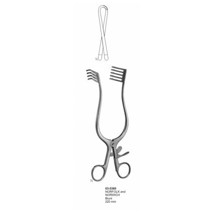 Norfolk And Norwich Blunt Self-Retaining Retractors 220 mm