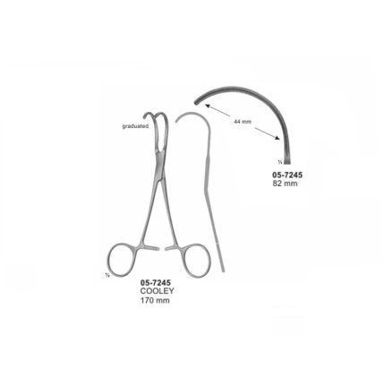 Cooley Anastomosis Clamps 82 mm Curved Size 170 mm