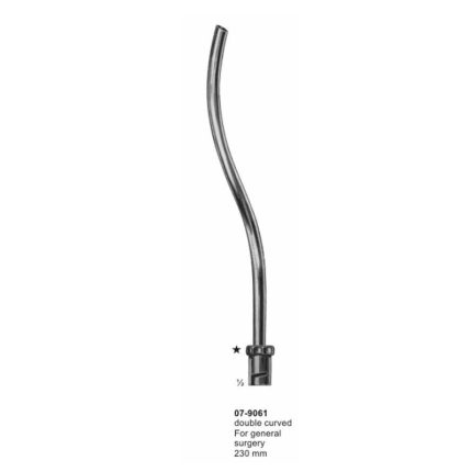 Suction Instruments Double Curved For General Surgery 230 mm