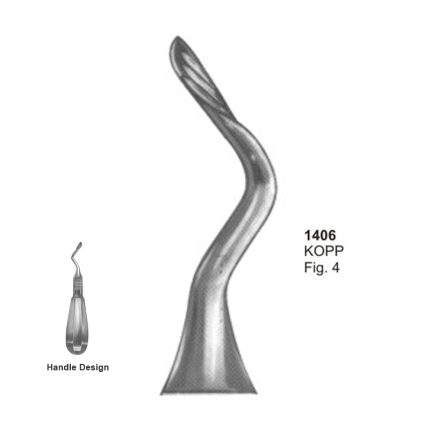 KOPP Twist Angled Fig 4 Dental Root Elevators